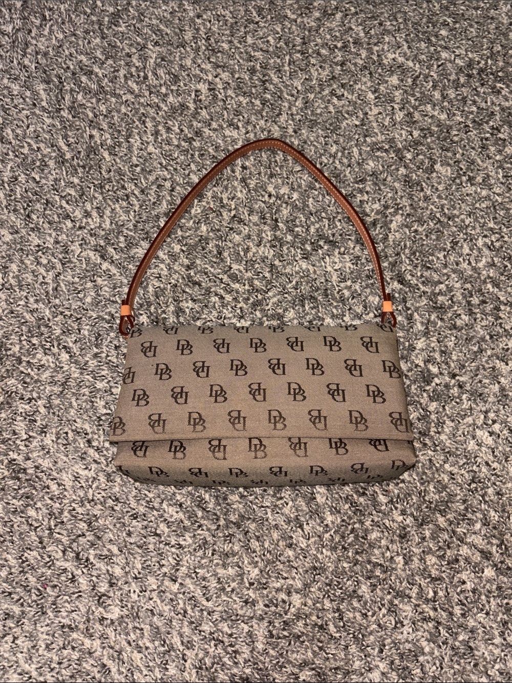 Dooney and Bourke shoulder bag purse vintage Y2K boho canvas leather monogram